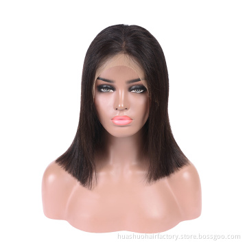 Brazilian Remy Hair Long  Bob Wig Pre Plucked 13*4 Short Lace Front Human Hair Wigs For Black Women